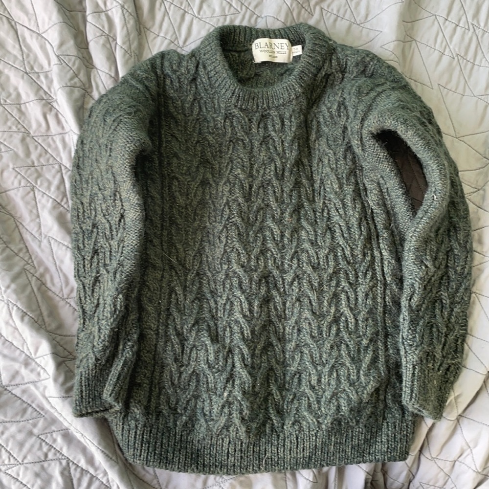 Blarney well and Mills made in Ireland green sweater 7/8